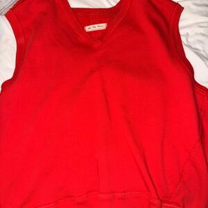 We The Free Bold Red V-Neck Top
